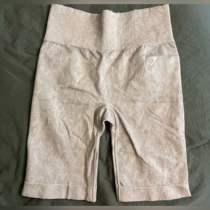 Grey Taupe Patterned Gymshark Bike Shorts